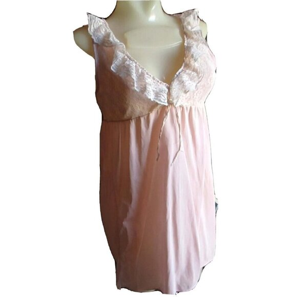 Vintage Womens Half Slip Medium 60's Lacey Bodice Rose Pink Half-Slip Nighty - Picture 1 of 5